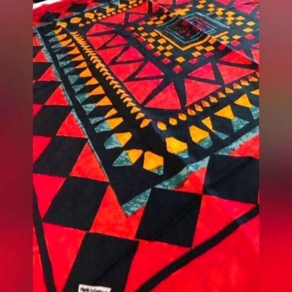 Liberty of London Vintage Silk Scarf Harlequin Rolled Hem - Picture 11 of 14